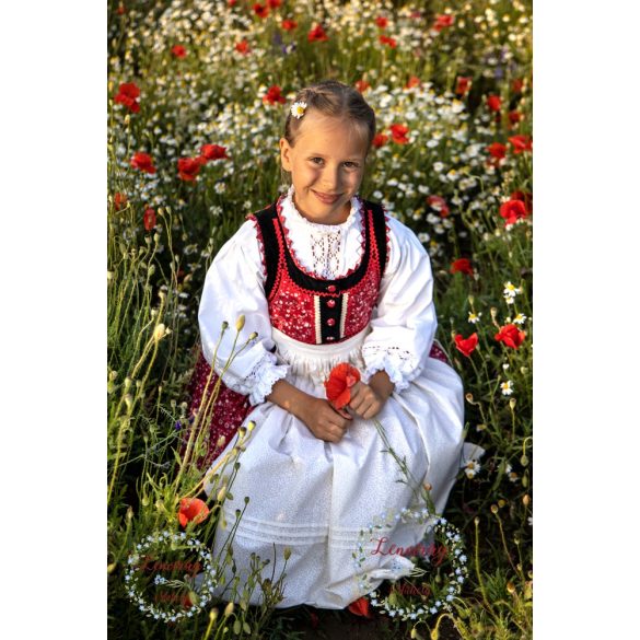 Gyermek mezőségi ruha inggel és köténnyel