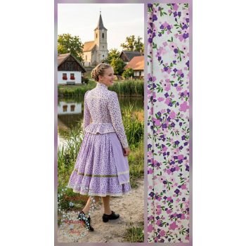   Szatmári viselet - KOMPLETT VISELET  lila virágokkal -alsószoknya opcionálisan
